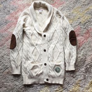 Mark and Graham wool & leather thick cardigan